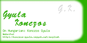 gyula konczos business card